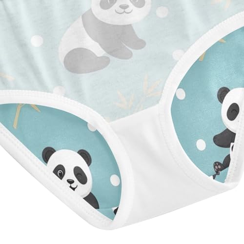 Toddler Girl Briefs, Cute Cartoon Pandas Poses Cotton Underwear for Girls, 2–8 Years4