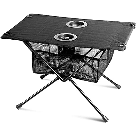 ZUNE LOTOO Outdoor Folding Table, Portable Hard Top Camping Table with Mesh Storage Organizer and Carry Bag for Indoor Outdoor Hiking Backpacking Cover