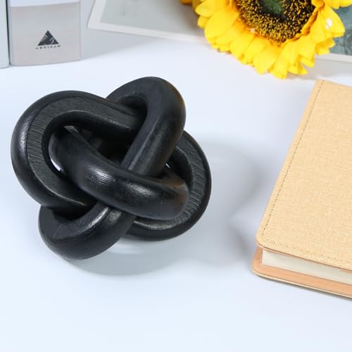 Decorazione a catena in legno a 3 maglie con nodo in legno, accessori decorativi per la casa, nodo a catena, decorazione per tavolino da caffè, rustica, decorazione per soggiorno, camera da letto,