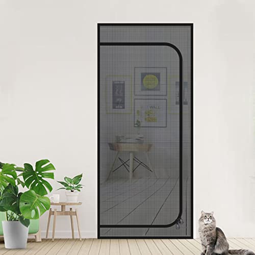 Dooreasy Pet Screen Door, Upgraded Cat Resistant Screen Door To Stop Cats Running Out, Easy Install Pet Door Mesh Screen With Zipper Closure, No Slightest Gap, Fresh Air In (Fits Doors Up To 36"X83") #TOP4