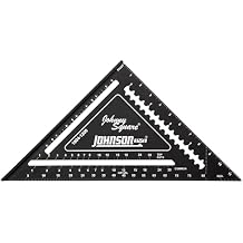 Johnson Level & Tool 1904-1200 Johnny Square Professional Easy-Read Aluminum Rafter Square, 12", Black, 1 Square