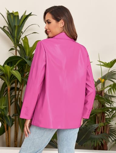 CYCLAMEN 2024 Fall Womens Faux Leather Jacket Blazer Motorcycle Coats Winter Outfits Clothes3