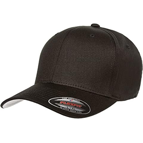 Flexfit Cotton Twill Fitted Cap, Black, Small/Medium Cover