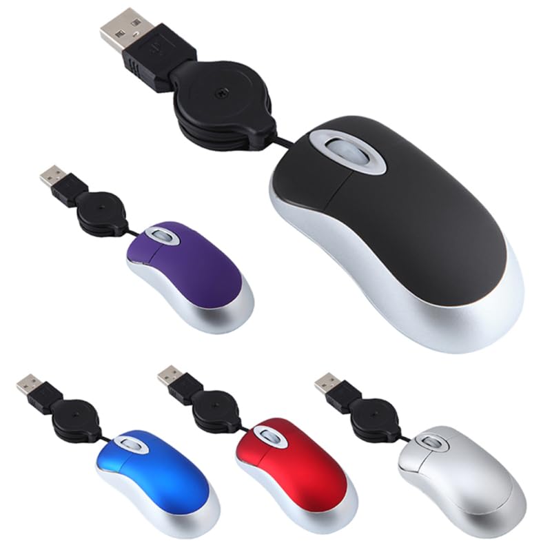 Image of Hemobllo 3pcs Wired USB mice Computer Wired mice Working Mouse Silent Wired Mouse Luminous Portable Mouse Comfortable Corded Mouse Notebook Mouse Telescopic Mouse Mute Laptop USB Plug Child