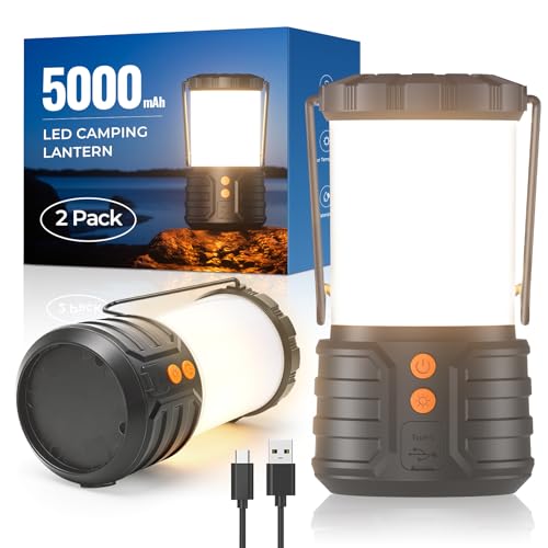 Tobeape LED Camping Light 1200LM 5000mAh Rechargeable Emergency Light for Power Outages IP65 Waterproof Portable Outdoor Camping Lantern for Camping Essentials Indoor Outdoor Hiking Tent Fishing