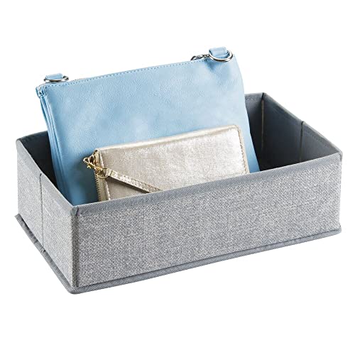 Mdesign Soft Fabric Dresser Drawer And Closet Storage Organizer Bin For Bedroom - Holds Lingerie, Bras, Socks, Leggings, Clothes, Purses, Scarves, Lido Collection - 4 Pack - Gray #TOP6