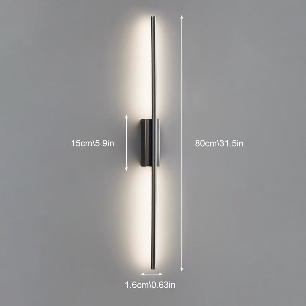 Oświetlenie nocne kinkiet ścienny, liniowa lampa mosiężna, ultracienkie miedziane światło z silikonowym kloszem, nowoczesne lampy LED - 3 tryby kolorów, spersonalizowane minimalistyczne