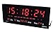 Sanda SD-0015 Reloj Digital de Pared y Mesa Led Color Rojo Calendario Termometro Alarma Despertador Clock Hora Fuente de Alimentacion