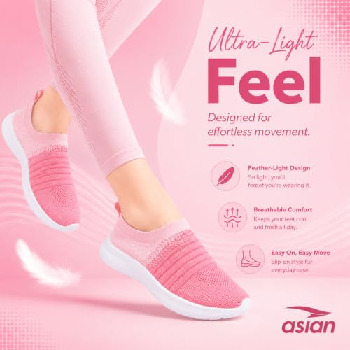 Image of ASIAN Breeze-05 Women's Walking Shoes | Stylish, Lightweight, Breathable Slip-Ons with Cushioned Comfort | Ideal Travel