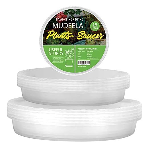 18 Pack Plant Saucers of 6 inch & 8 inch & 10 inch , Durable Plant Trays for Indoors Outdoors, Clear Plastic Flower Plant Pot Saucer, Made of Thicker, Stronger Plastic, with Taller Design (6"+8"+10")