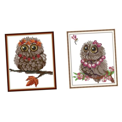 Matériel kit de broderie fait main motif hibou pour projet de bricolage créatif