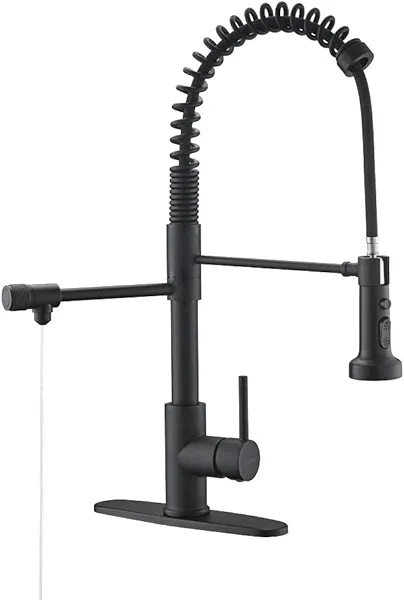 Drinking Water Faucet, Pull-Down Kitchen Sink Water Filtration Faucet, Bar Water Filter Faucet, Matte Black, Stainless Steel, PAKING PB1030
