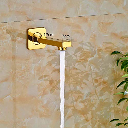 Colonne de douche dorée encastrée LED en laiton de prestige - 7