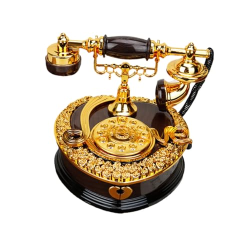 BESTYASH 1Pc Vintage Telephone Music Box Decorative Jewelry Organizer Charming Desktop Adornment for Office Decoration Unique present for Home Office Quality Assurance Design
