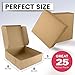 Fit Meal Prep 25 Pack Kraft Bakery Boxes, 8 x 8 x 3 Inches Brown Pastry Boxes, Cardboard Treat Boxes Pie Boxes Cookie Boxes Dessert Boxes for Cupcakes, Chocolates, Donuts, Macarons