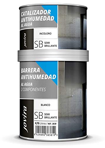 BARRERA ANTIHUMEDAD AL AGUA 2 COMPONENTES. impermeabilizante. Protege fachadas, muros, paredes interior. Mejora adherencia,cubre manchas. 750 ml