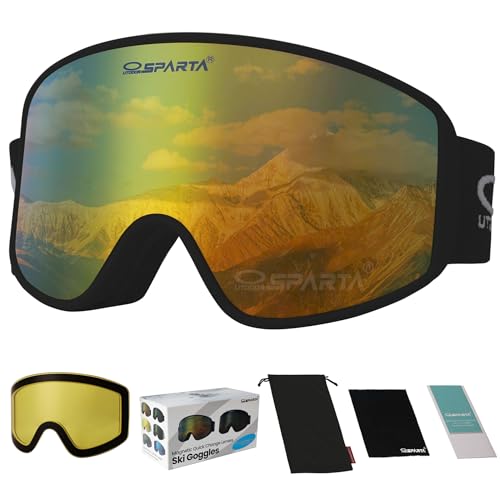 Masque de snowboard OTG avec écran cylindrique HD magnétique double couche sans cadre