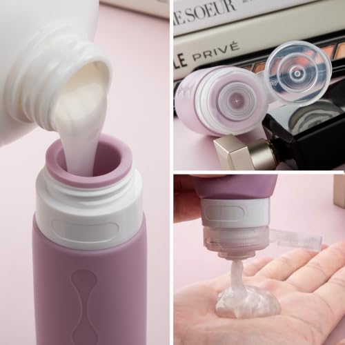 Image of Gemice Travel Bottles for Toiletries, Tsa Approved, Travel Size Containers, BPA Free Leak Proof Tubs Refillable Liquid Accessories for Cometic Shampoo and Lotion Soap