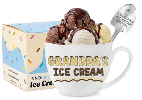 InnoBeta Grandpa Gifts, Fathers Day Gift Grandpa Ice Cream Bowl Scoop Shovel Spoon Set,...