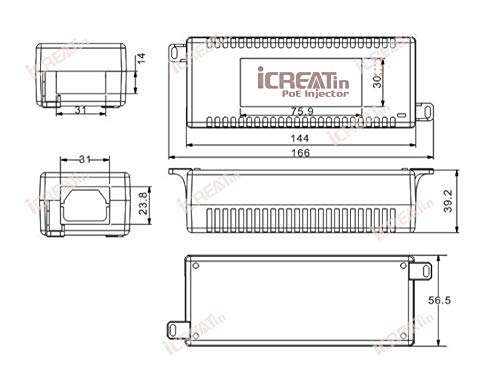 iCreatin 80W Gigabit Ultra PoE++ Injector, Up to 80W Power Supply, 10/100/1000Mbps Shielded RJ-45, IEEE 802.3at/bt Compliant, Plug & Play