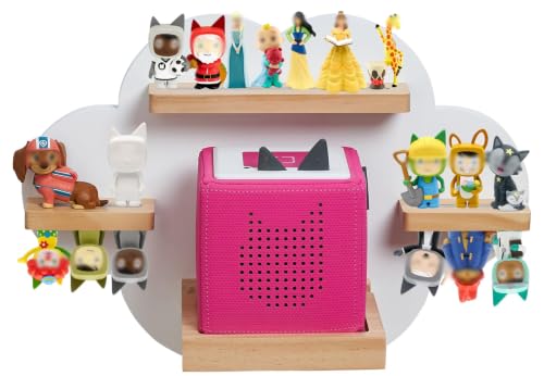 Image of White Cloud Tonie Storage,Wall Floating Shelf for TonieBox 1 /2 | Tonies Figures Tonies Storage,Magnetic Wooden Floating Shelves Compatible with 12-20 Player Character for Children's Room