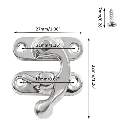 image for Bonsicoky 30Pcs Swing Arm Right Latch Hook Hasp, Wooden Jewelry Box De