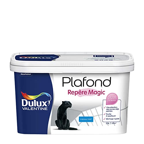 Dulux Valentine Peinture Plafond repère Magic - Application facile - Mat Blanc 2,5 L