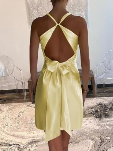 Clothfun Ruched V Neck Satin Homecoming Dresses for Teens 2025 Bodycon Prom Gowns CY2664