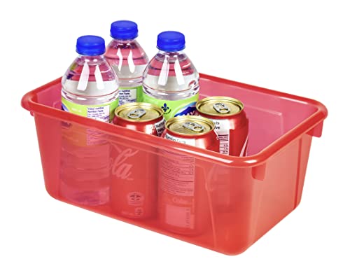 Image of Storex Small Cubby Bins - Plastic Storage Containers for Classroom, 12.2 x 7.8 x 5.1 inches, Assorted Candy, 5-Pack (62490A05C)