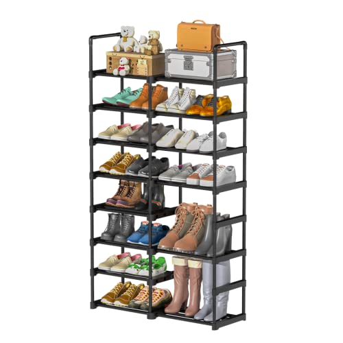 6 Tiers Large Shoe Rack, Shoe Stand Shelf, Heavy Duty Stackable Metal Shoe Rack Storage Organizer For Closet , Entryway, Corner, Garage Free Standing Shoe Tower Up To 30-36 Pairs With Handrail Black #TOP7