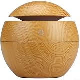 Umidificatore a nebbia fredda, 130 ml, effetto legno, per casa, ufficio, piante, nebulizzatore regolabile, stile ricaricabile tramite USB (D)