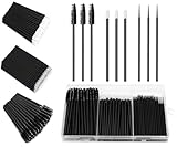 150 Pcs Disposable Mascara Wands Lip Wands Set Includes 50 Pcs Eyelash Brush, 50 pcs Micro Makeup Brushes, 50 pcs Lip Brush with Three Grid Organizer Box, Makeup Beauty Kits