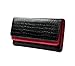 Elife Stone Pattern Synthetic Leather Women Wallet Purse Credit Card Coin Bag Holder, Black with Hot Pink Color
