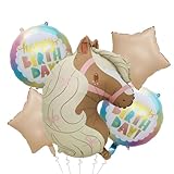 Il set comprende: Questo set contiene un palloncino a forma di cavallo (62x45 cm), due palloncini a stella (altezza: 50 cm) e due palloncini rotondi di buon compleanno (altezza: 54 cm). Ideale per decorazioni di compleanno di cavalli, decorazioni di compleanno di cavalli e decorazioni di compleanno di cavalli. La combinazione è perfetta per il compleanno dei bambini, le feste di compleanno dei cavalli e le feste a cavallo per i compleanni dei bambini.