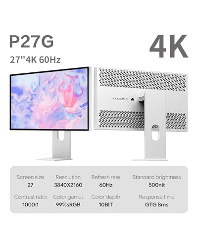Image of P27G 27'' UHD 4K (3840x2160) Monitor, IPS Panel, 10-Bit Color, 99% sRGB, 96% DCI-P3, 60Hz, HDR, 163PPI, Eye Care, Anti Glare (Honeycomb - with Stand x2)