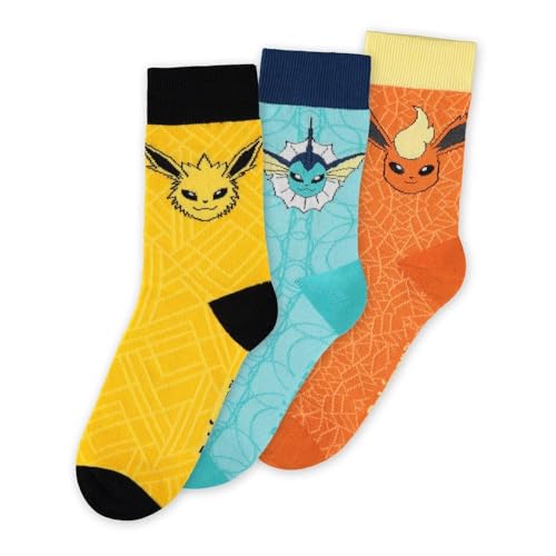 Pokémon Eevee Evolution Women's Socks Multicoloured Fan Merch, Gaming, multi-coloured, 12