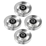 Cabilock 4 Stück Geräuschloses Aluminium Seilrollensystem mit Kugellager Verschleißfest für Heimfitnessgeräte und Kabelzugmaschinen Silber