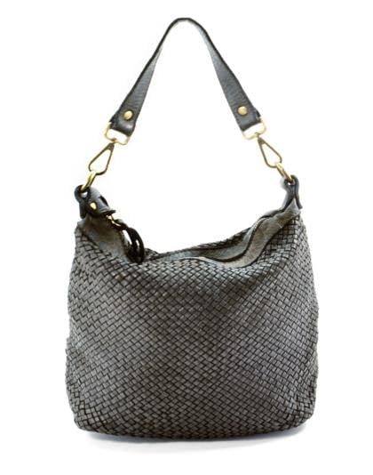 Sac besace en cuir véritable tressé femme fabriqué en Italie MARBELLA