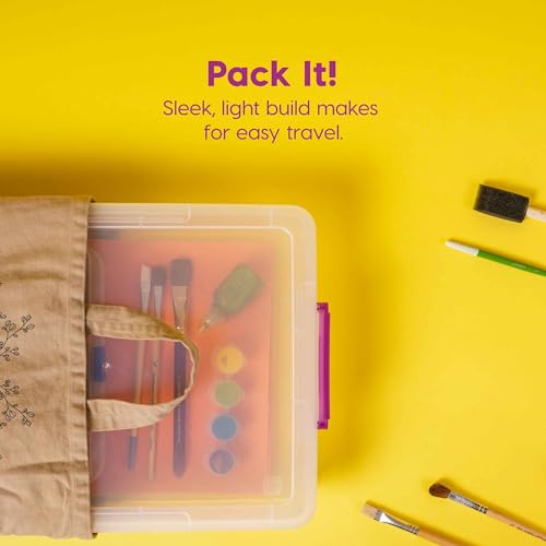 IRIS USA 6 Qt. Plastic Craft Storage Container Bins with Lids, 6 Pack, Small Art & Office Supply Organizer Tote, Sensory Bins & Boxes for Home & University, Stackable, Secure Latch Buckles, Clear - Image 6