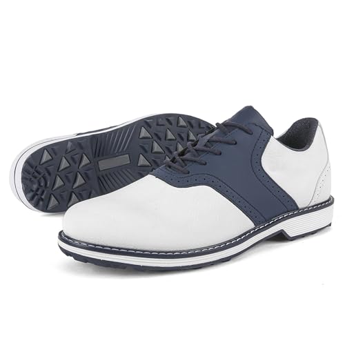 Zapatos de Golf para Hombre de Cuero Sin Clavos Antideslizantes Transpirables