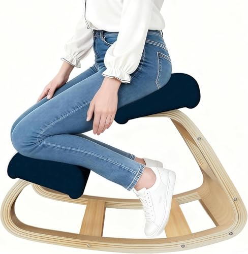 NBYTLT Ergonomic Kneeling Chair Wooden kneeling chair with Padding Posture Support Comfortable Desk Chair Relief for Neck or Back Pain for Home Office Study Room