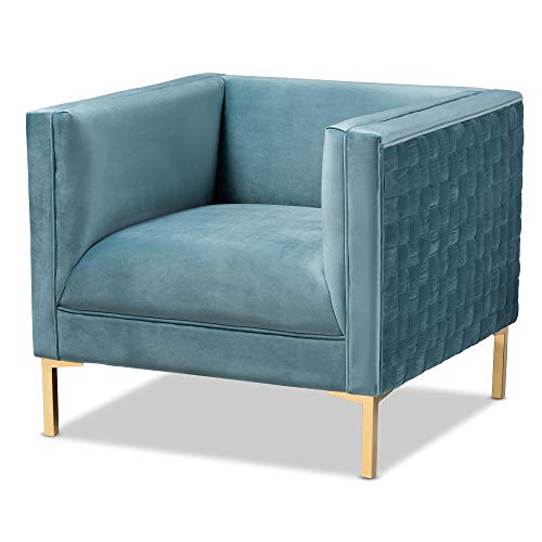 Baxton Studio Chair, Light Blue