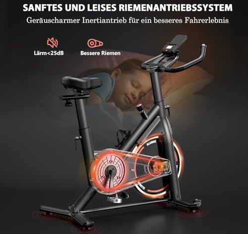 Heimtrainer mit App – leises Indoor Bike, verstellbarer Widerstand – Bild 3