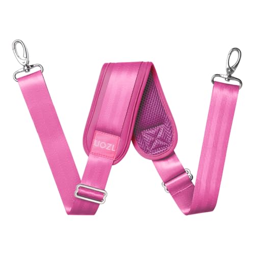 Image of 59 Inch Shoulder Straps, Soft with Ultra-Thick Fixed Shoulder Pad, Two Way Independently Adjustable Buckle Replacement Straps for Laptop Bag Messenger Bag Tool Bag Luggage,Rose Red