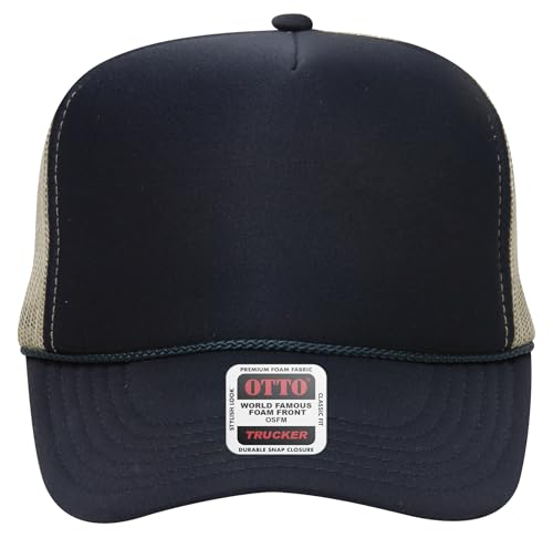 Image of OTTO Polyester Foam Front 5 Panel High Crown Mesh Back Trucker Hats in 97, Bulk, Wholesale