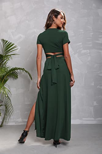 Image of MESLIMA Two Piece Dresses Sets for Women Summer Boho Maxi Dresses