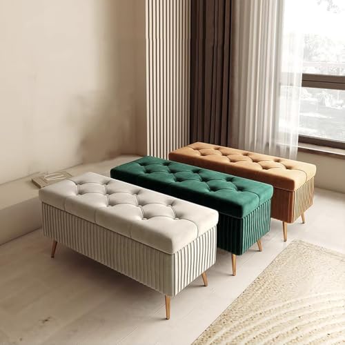 Repose-pieds rectangulaire en velours pour un salon chic et ordonné - 7