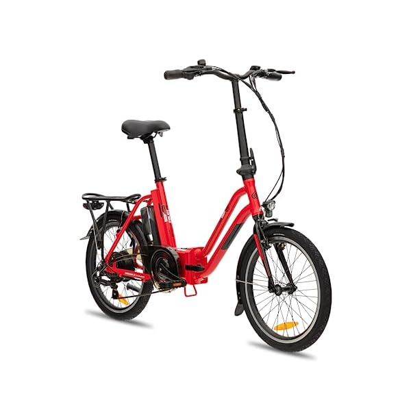 VecoCraft FOLDY-E Doppelbalken 20 Zoll klapprad e-Bike, kompatibel mit Einhell 18V 2x5.2Ah Akkus, e-Bike mit Shimano 7-Gang Schaltung mit 25 km/h 250 W Motor, 20" Aluminium klappfahrrad Erwachsene