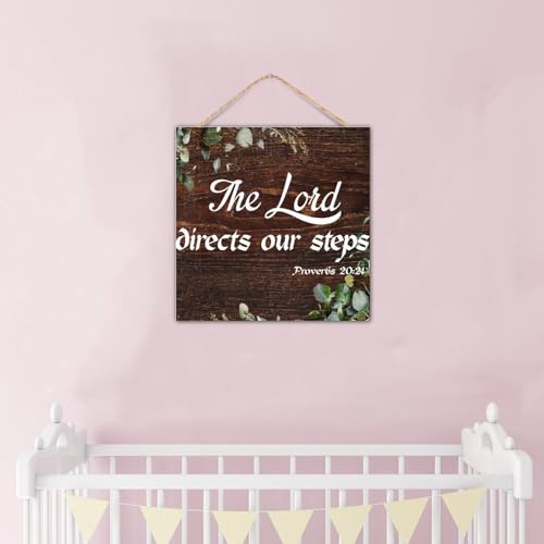 Decoración de pared Proverbios 20:24 en madera para transformar espacios vacíos 7