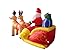6 FT Lighted Christmas Inflatable Santa on Sleigh with Reindeer – Outdoor Indoor Holiday Decoration with Built-in LED Lights Self-Inflating Blower Blow-Up Lawn Display for Home Family Yard Décor